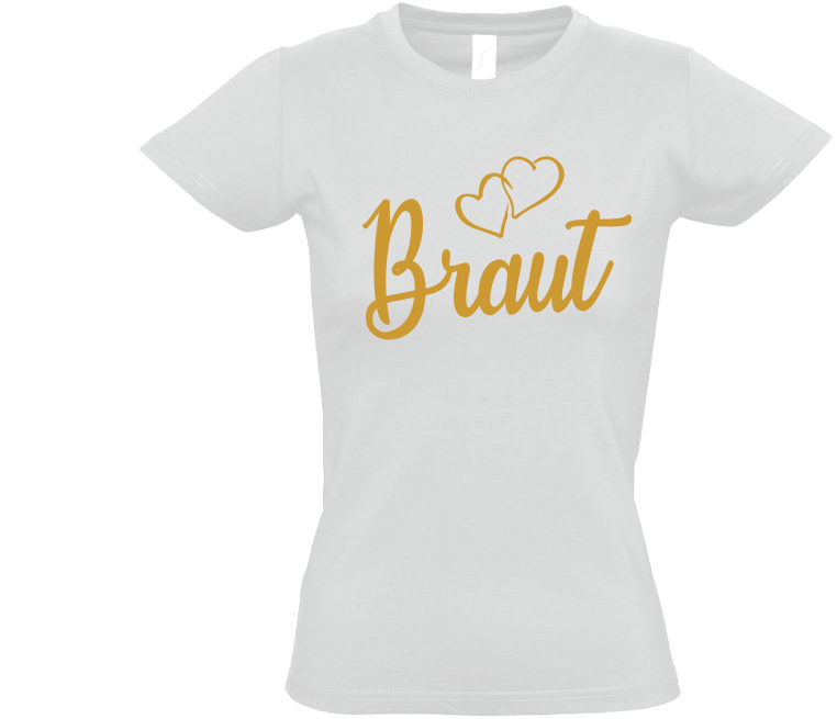 JGA T-Shirt weiß-gold Braut